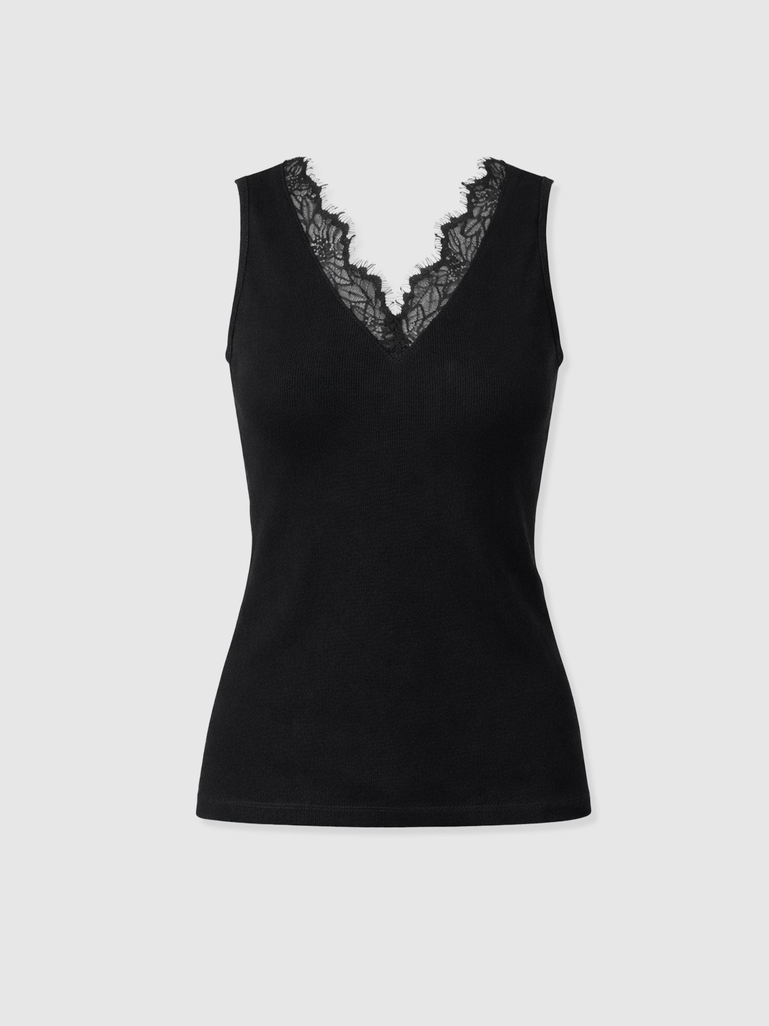 Andie V Neck Vest - Black Lace - Image 7
