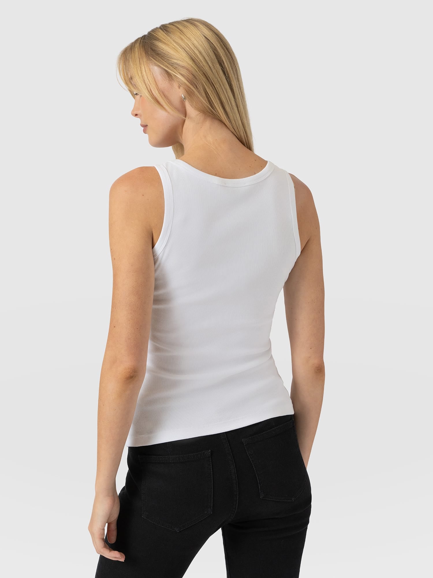 Asher Scoop Neck Vest - White - Image 6