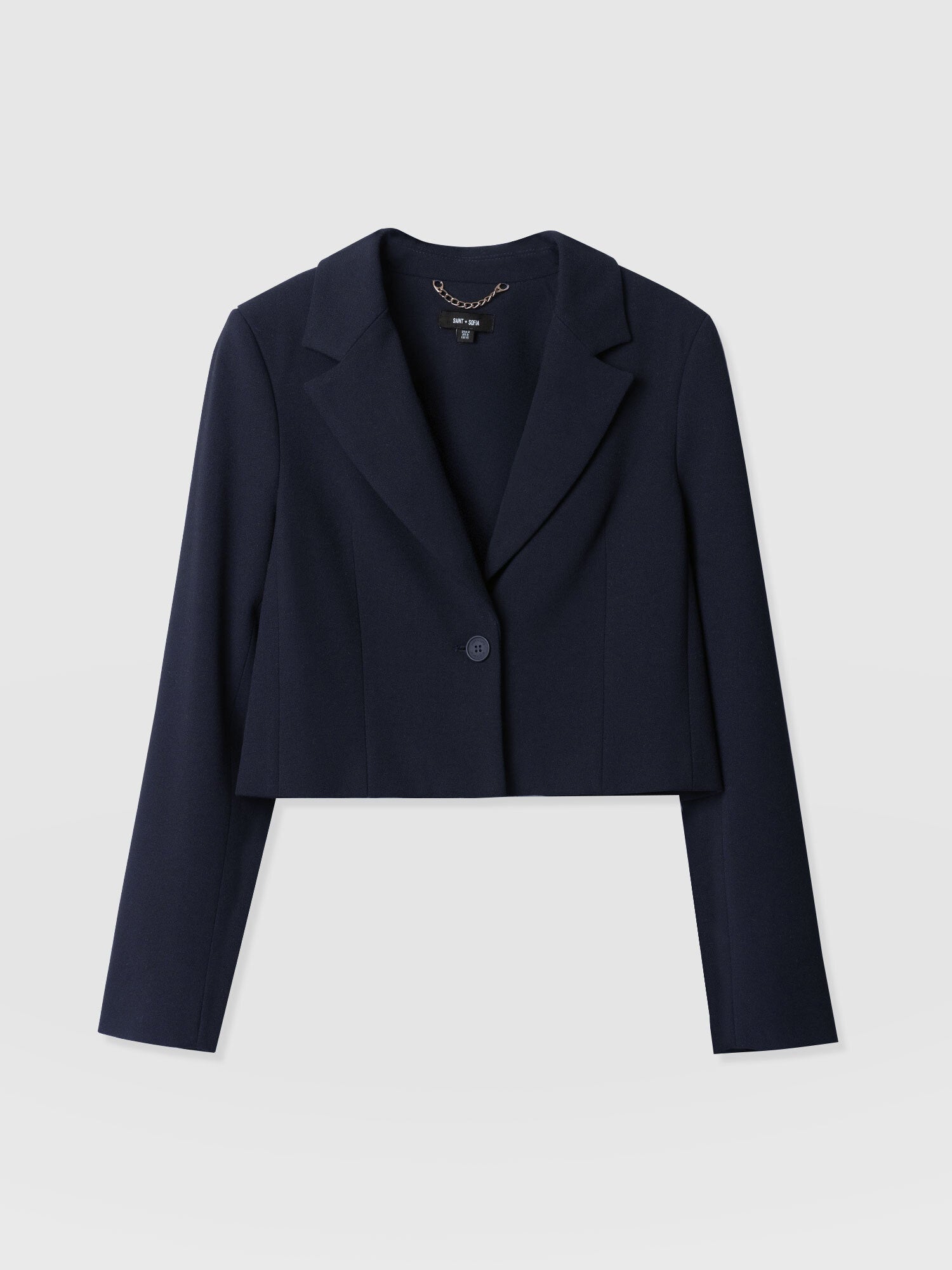 Astrid Cropped Blazer - Navy - Image 8