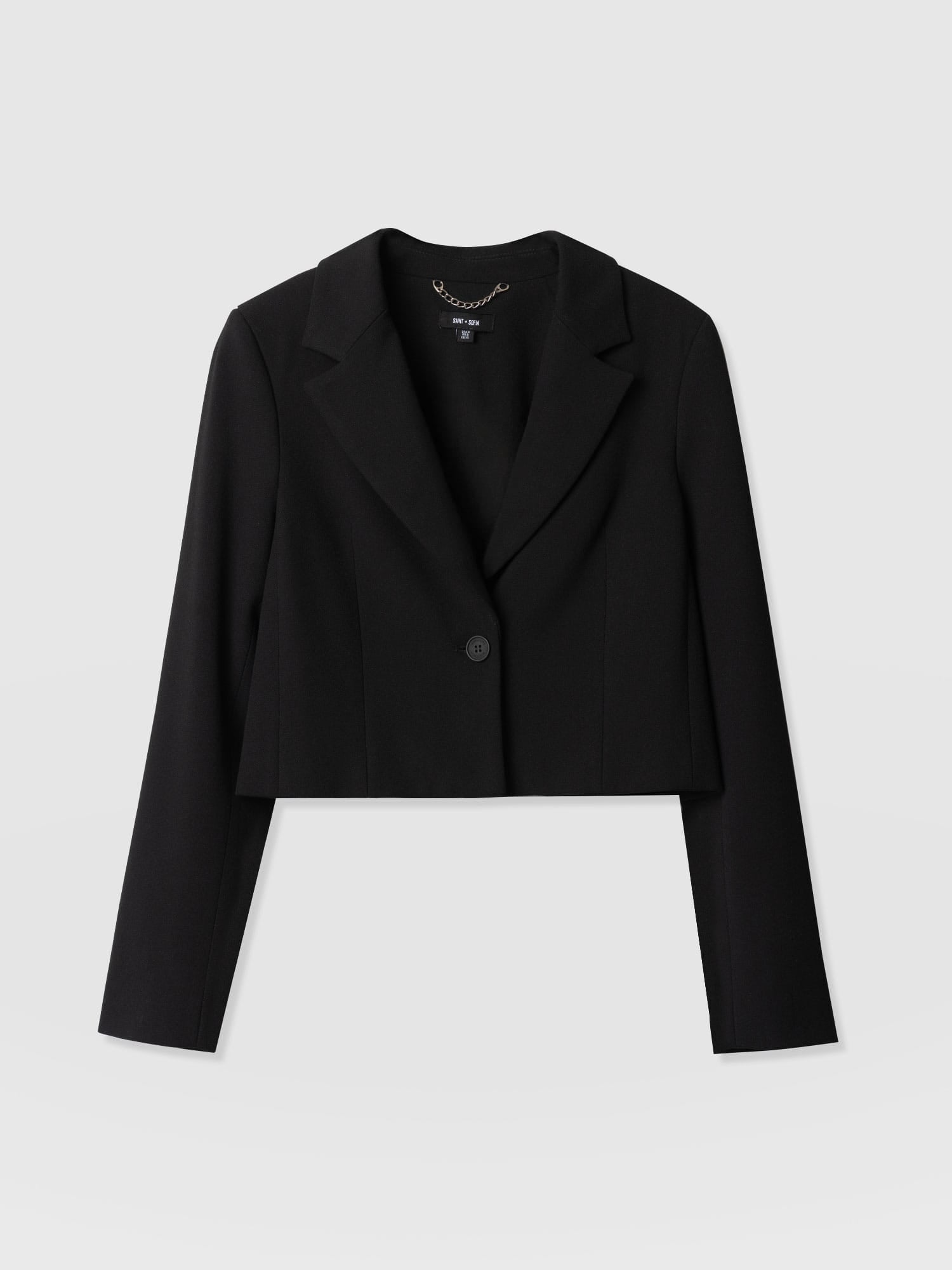 Astrid Cropped Blazer - Black - Image 7
