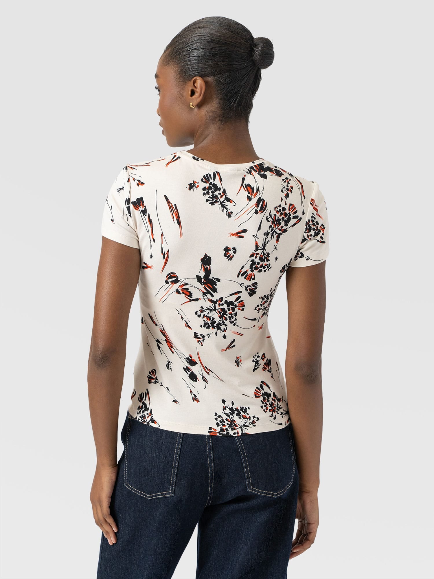 Austen Crew Neck Tee Short Sleeve - White Mist Floral - Image 6