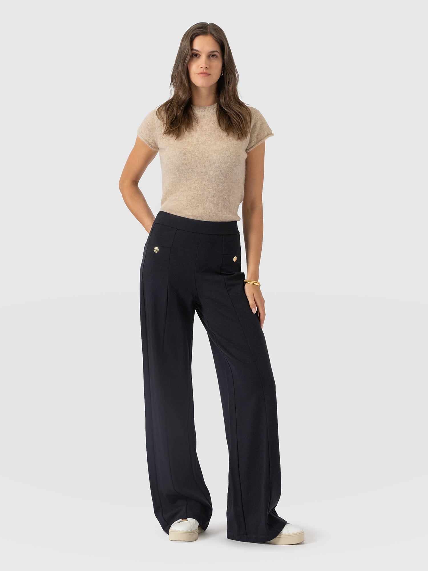 Averie Wide Leg Pant - Navy - Image 3