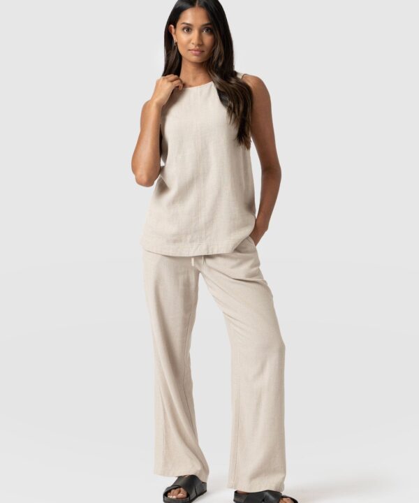 Corinne Linen Pant - Oatmeal