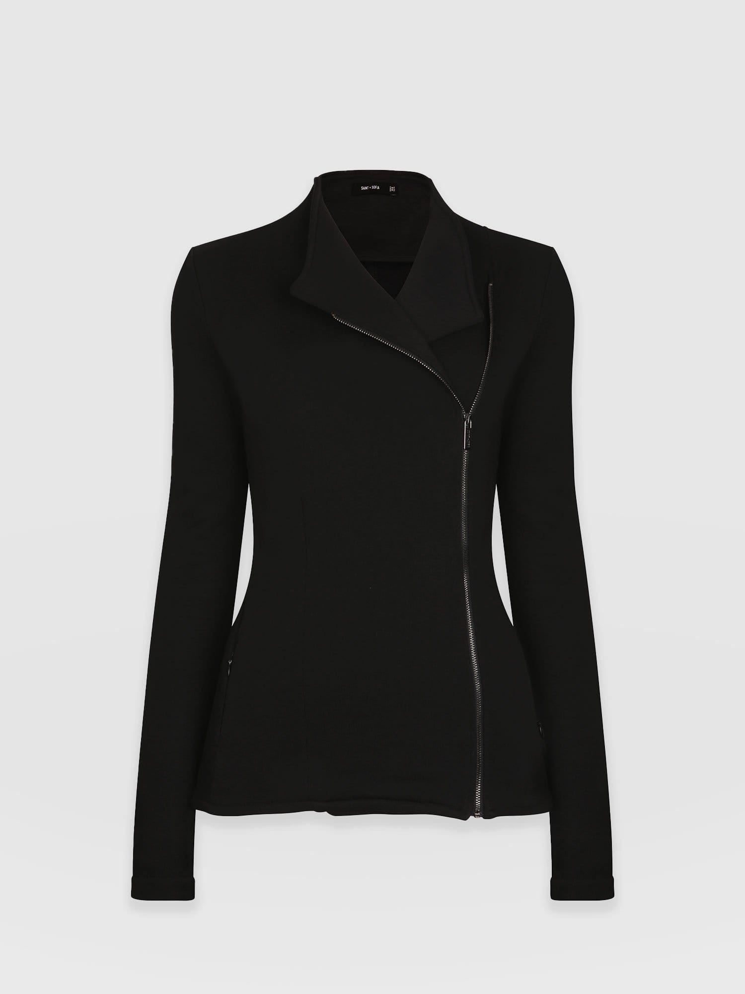 Cotton Biker Jacket - Black - Image 7