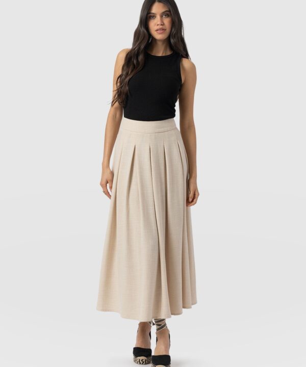 Eliza Pleated Skirt - Cream