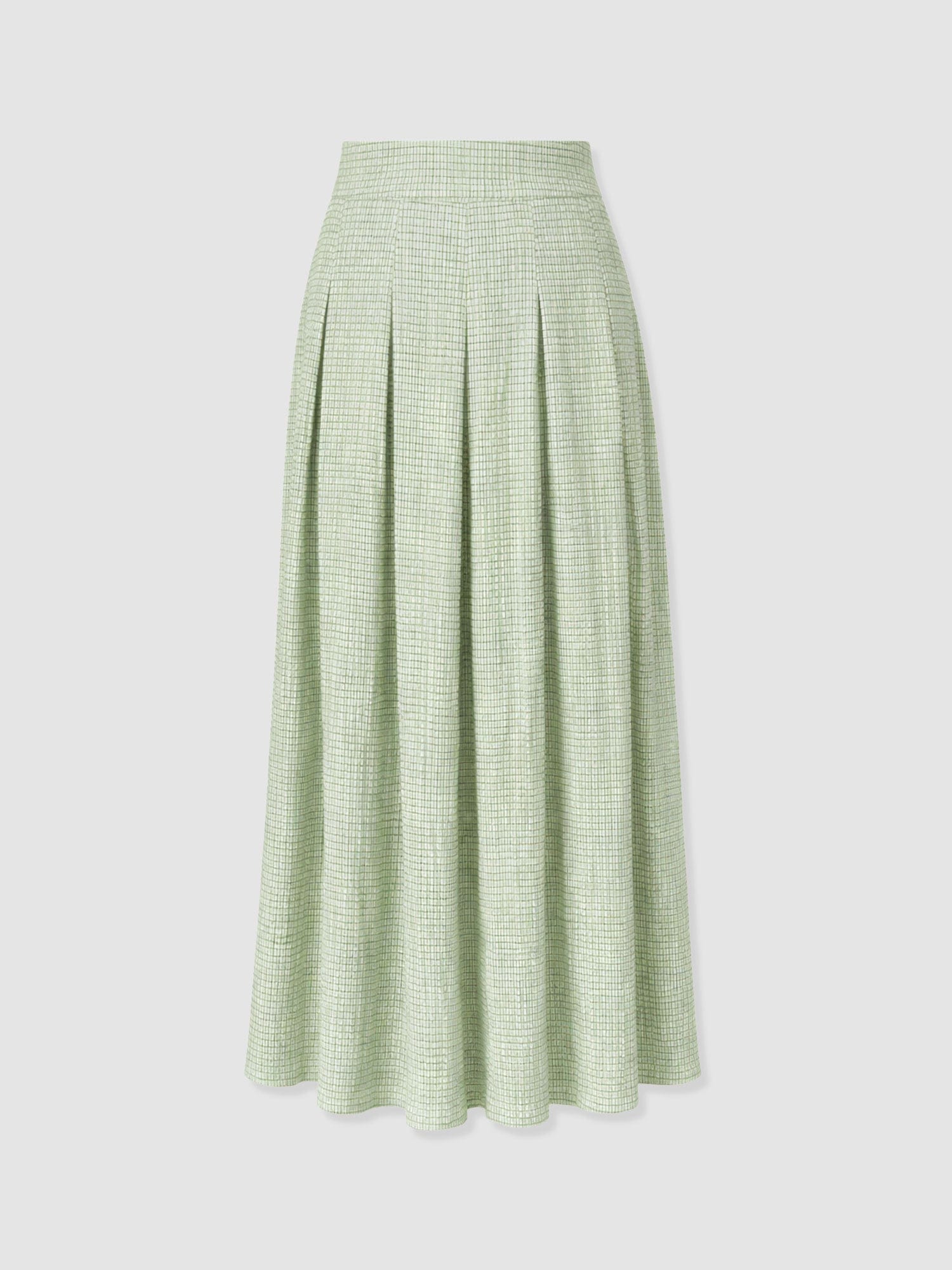 Eliza Pleated Skirt - Mint Gingham - Image 7