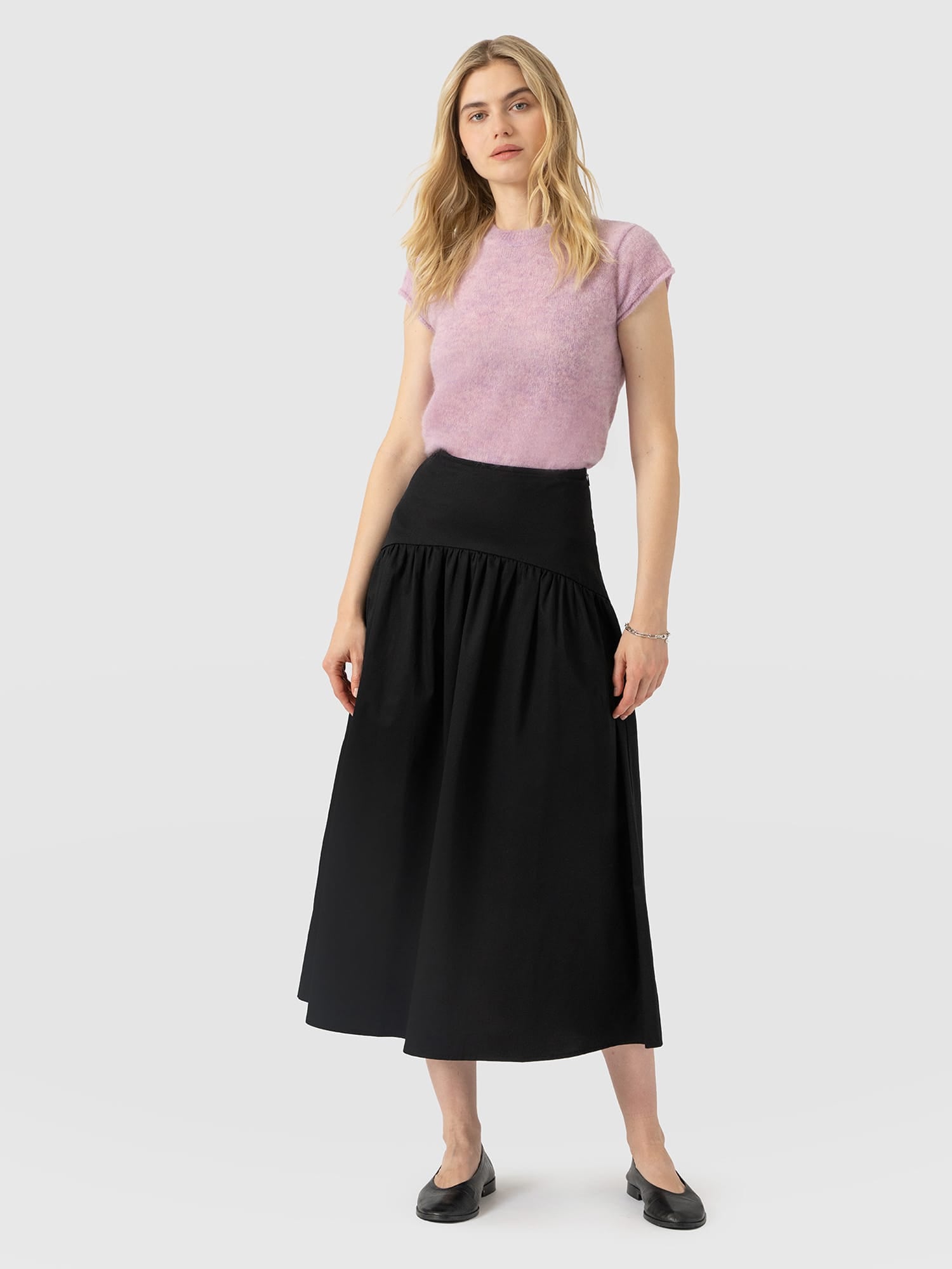 Indie Basque Waist Skirt - Black - Image 3