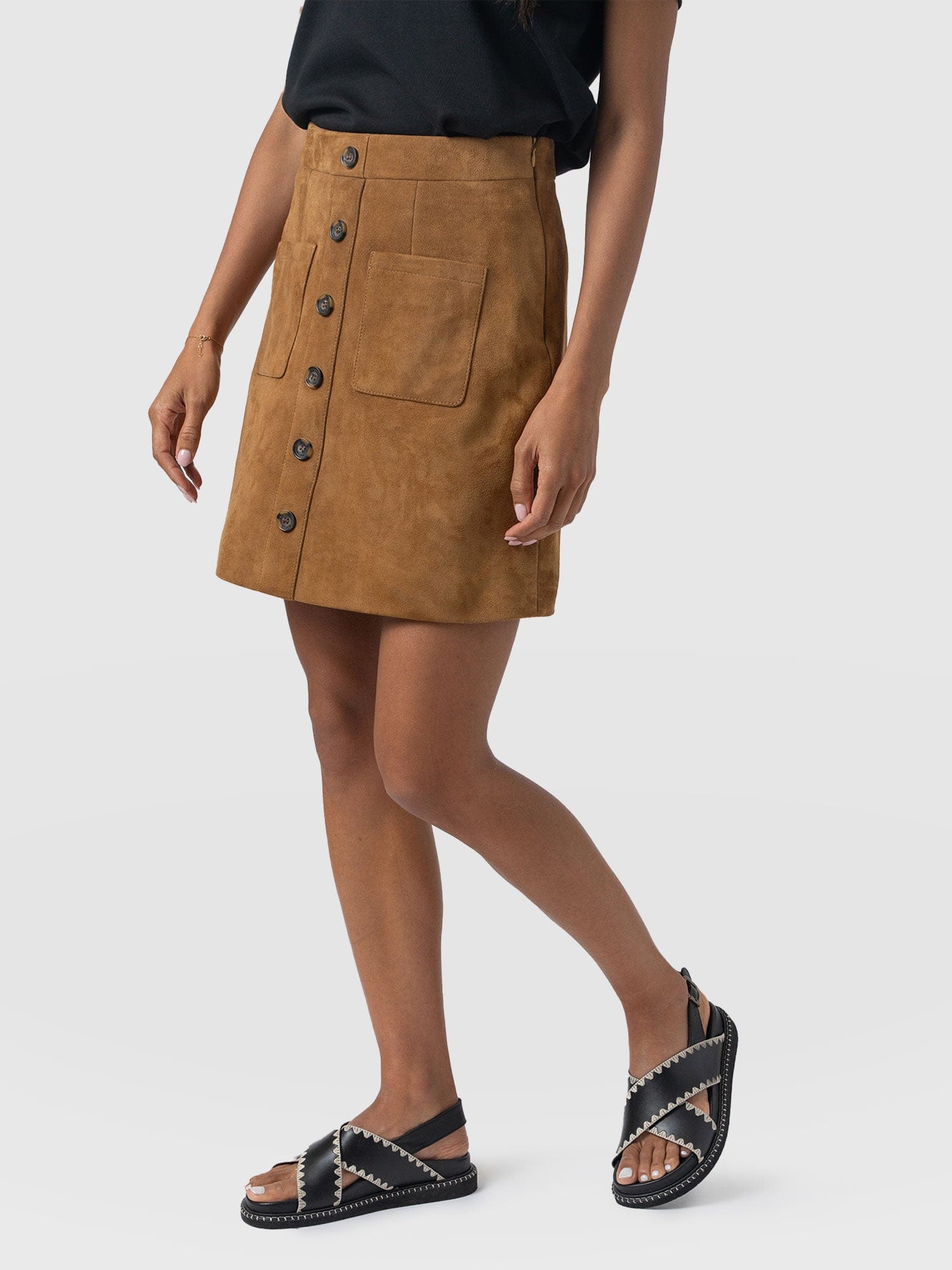 Luther Suede Mini Skirt - Camel - Image 4