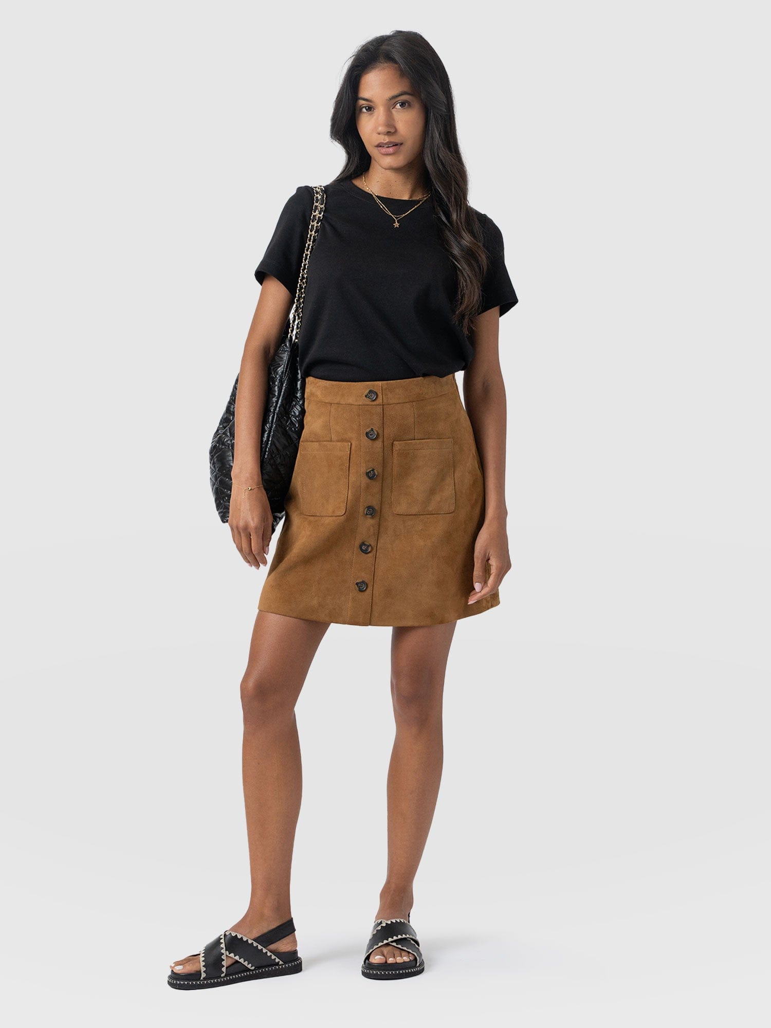 Luther Suede Mini Skirt - Camel - Image 3