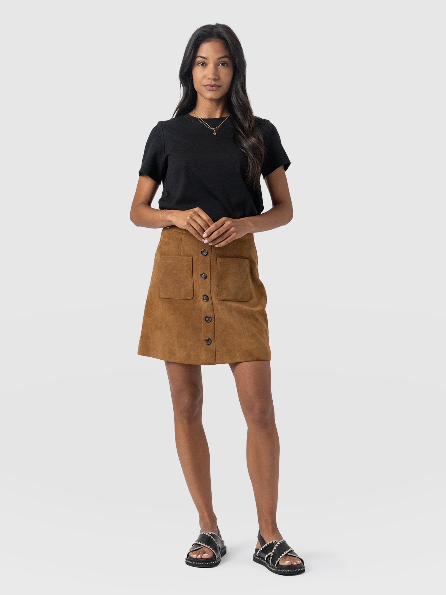 Luther Suede Mini Skirt - Camel - Image 2