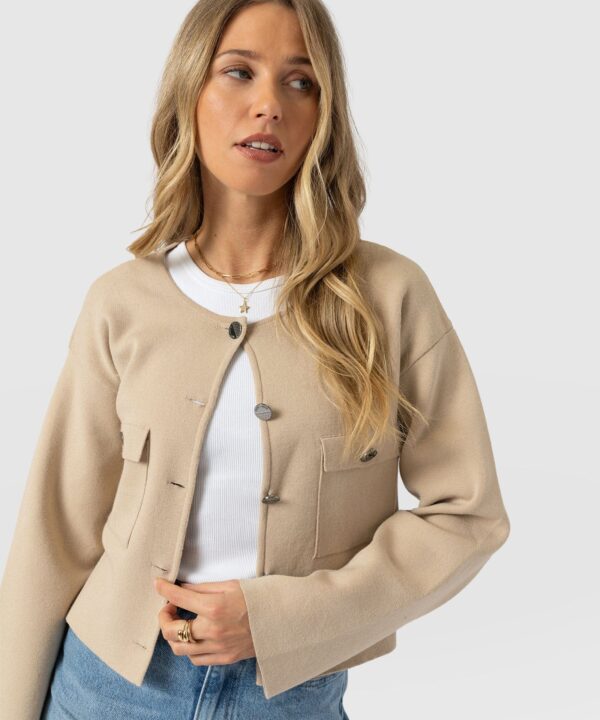 Maeva Knit Jacket - Cream