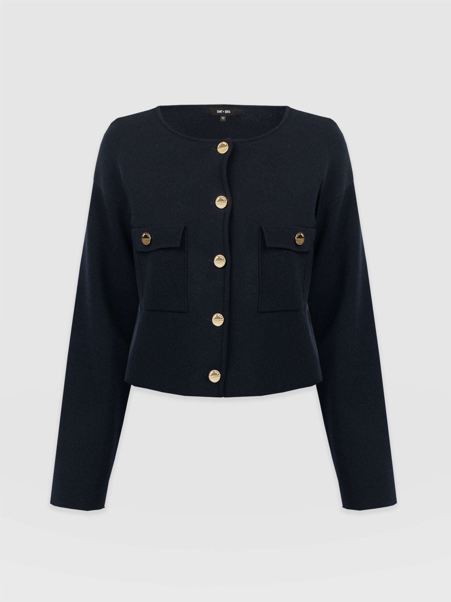 Maeva Knit Jacket - Navy - Image 7
