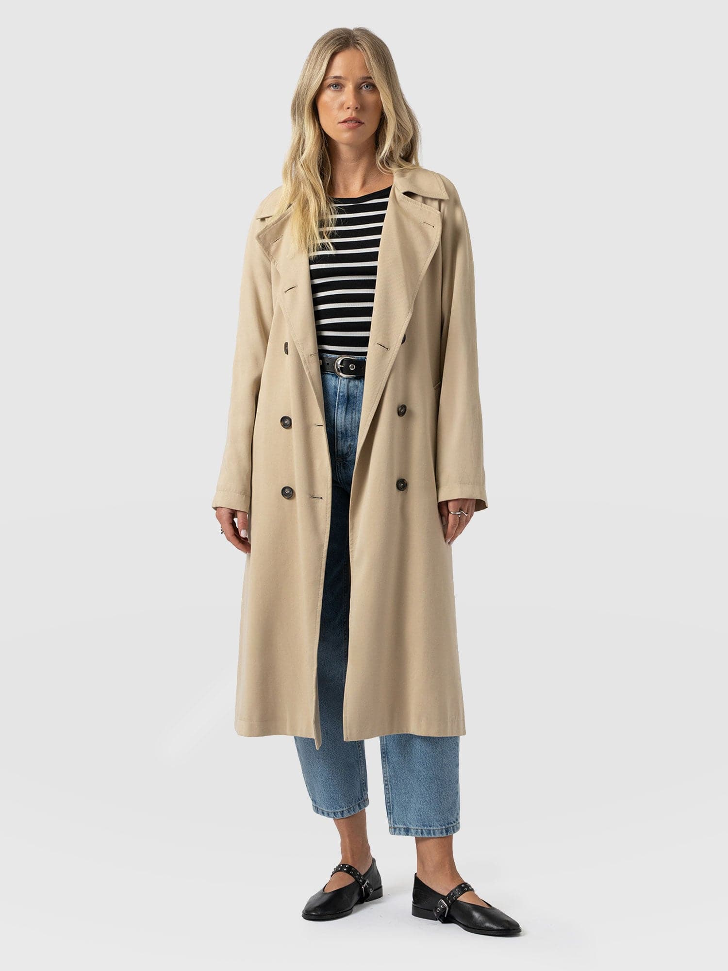 Marion Double Breasted Trench - Beige - Image 2
