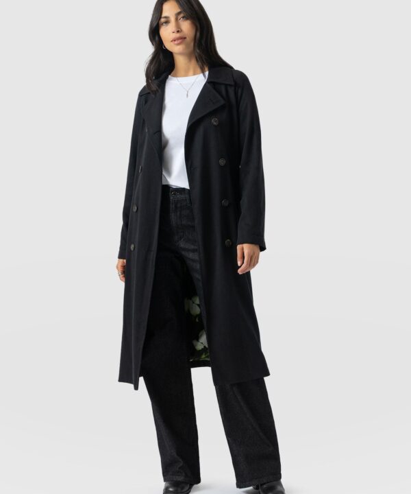 Marion Double Breasted Trench - Black