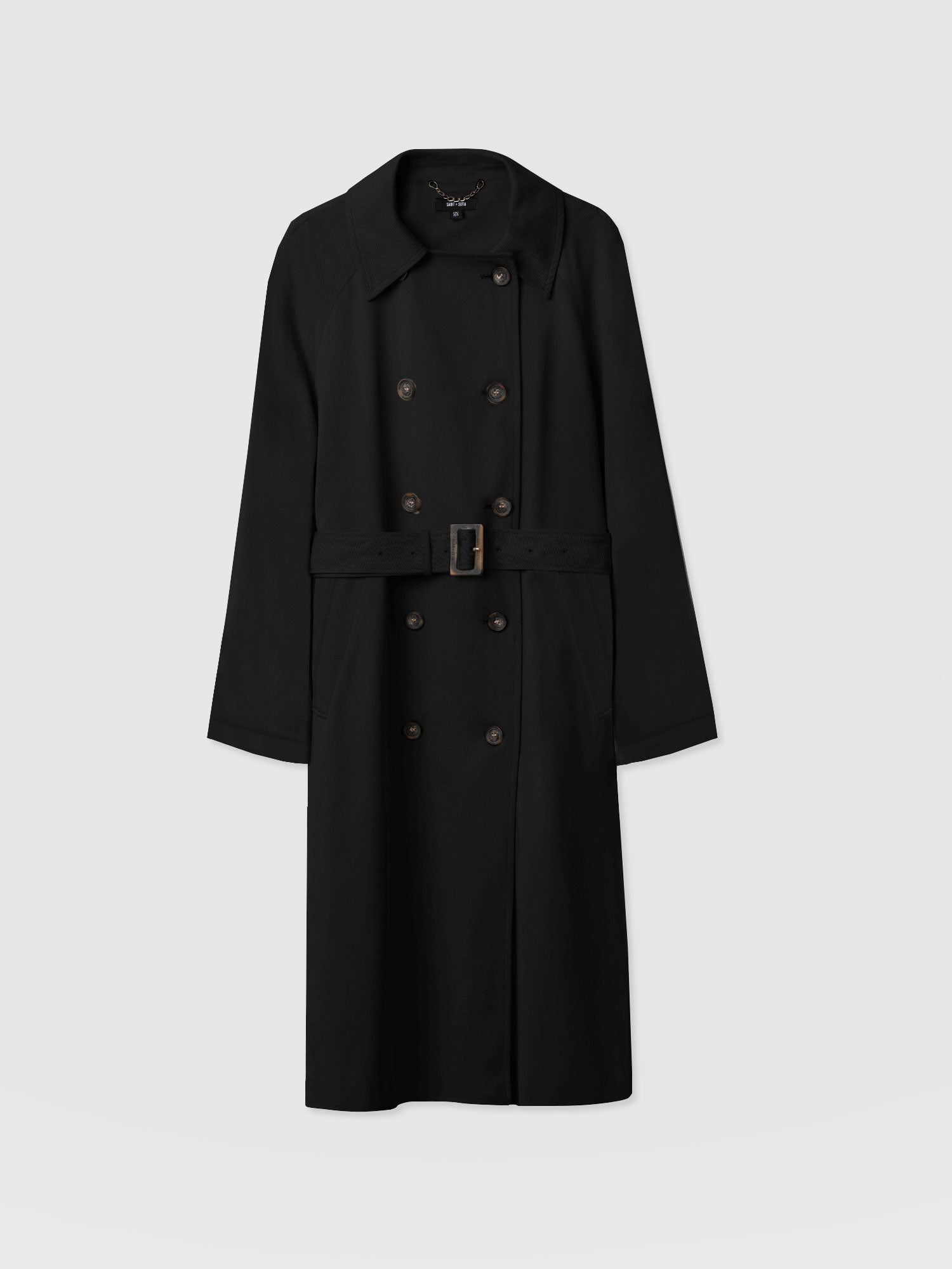 Marion Double Breasted Trench - Black - Image 7