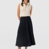Neve Fit & Flare Skirt - Navy Boucle