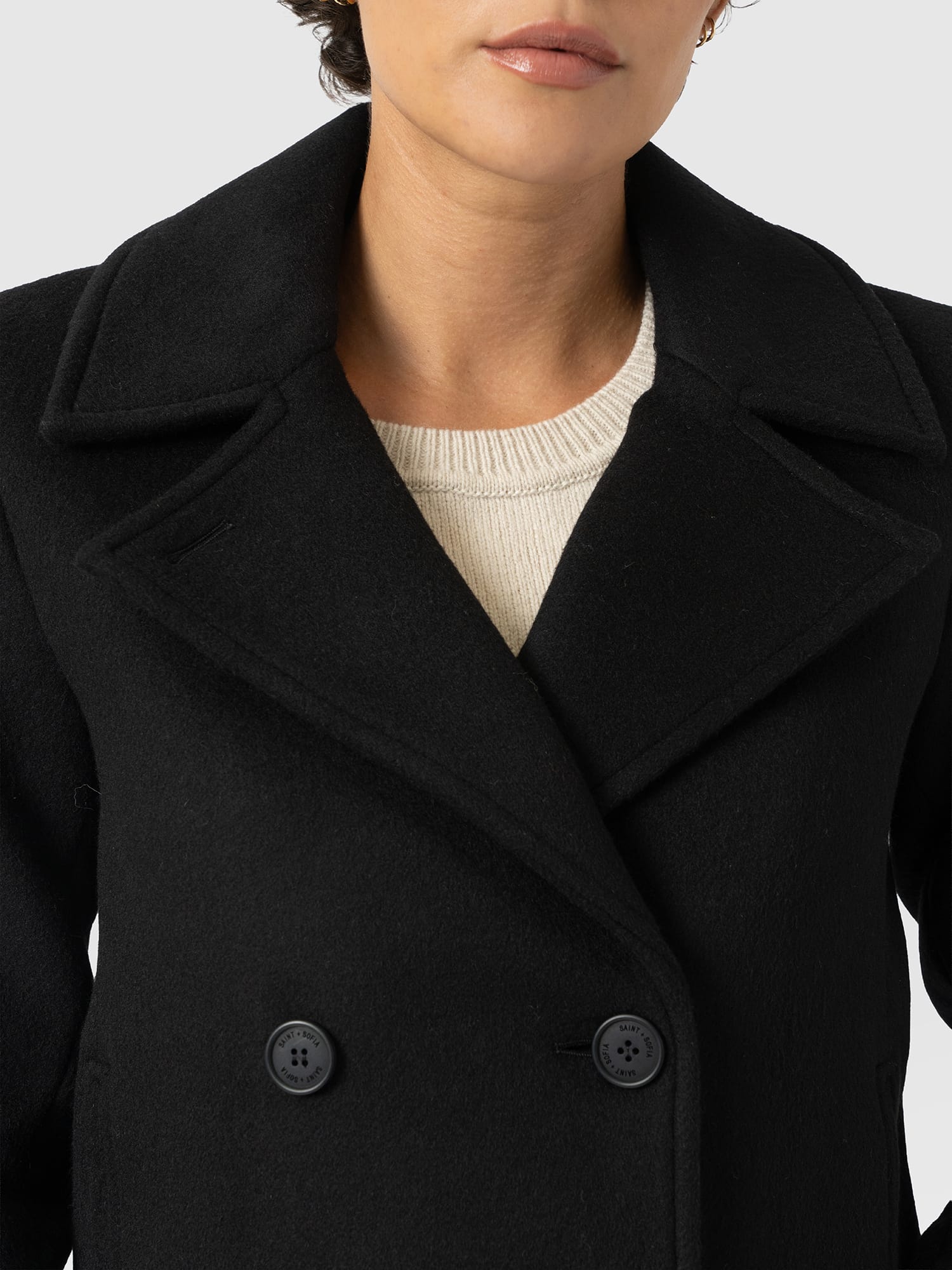 Quinn Pea Coat - Black - Image 5