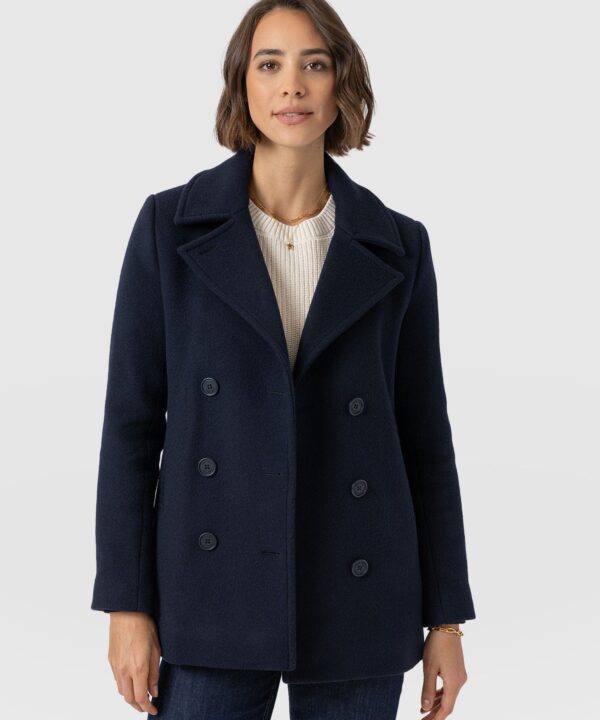 Quinn Pea Coat - Navy