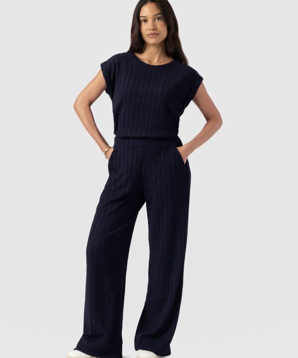 Hoxton Straight Leg Pant - Navy Textured